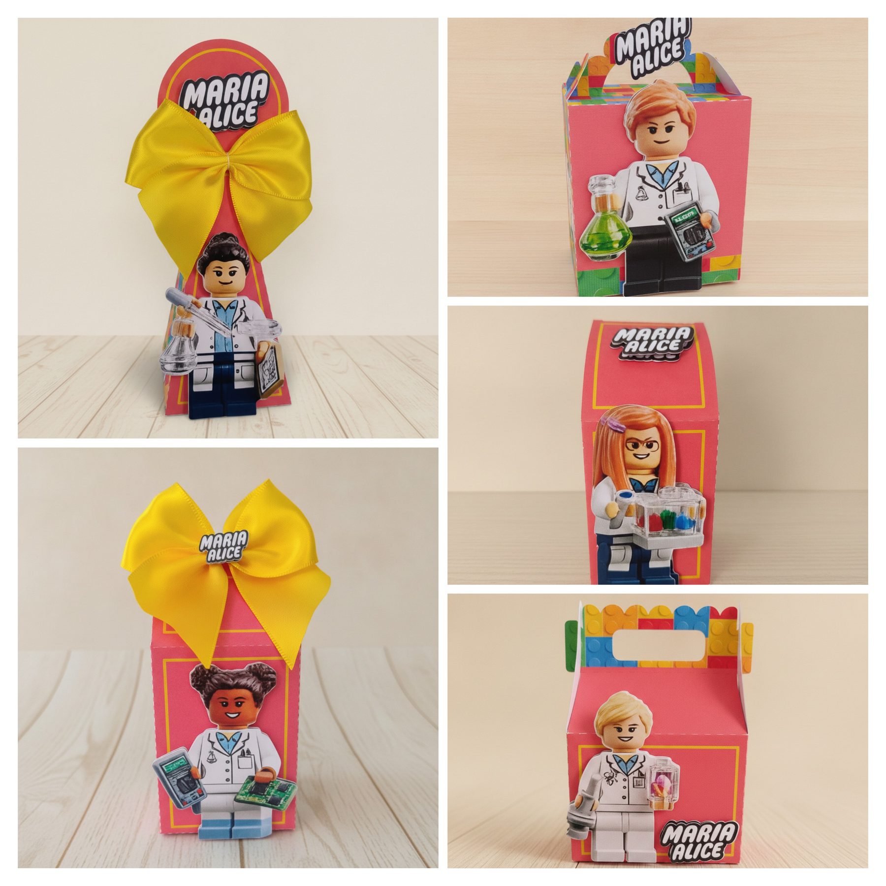 Lembrancinhas personalizadas com tema de blocos e aventura